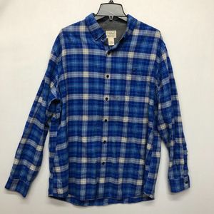 LL Bean Men Long Sleeve Slightly Fitted Flannel Shirt Size Extra Large B216 18